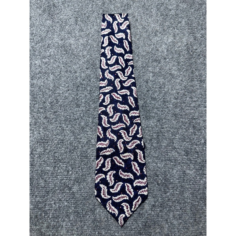 Christian Dior Monsieur Navy Blue Paisley Feather Silk Neck‎ Tie - Picture 7 of 7